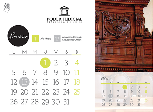 Calendario de escritorio | Poder Judicial de Chile